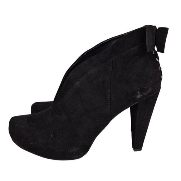 G by Guess Tarrah-SS Black Multi Fabric Faux Suede Booties Lace Up Design Sz 9 - Picture 3 of 7